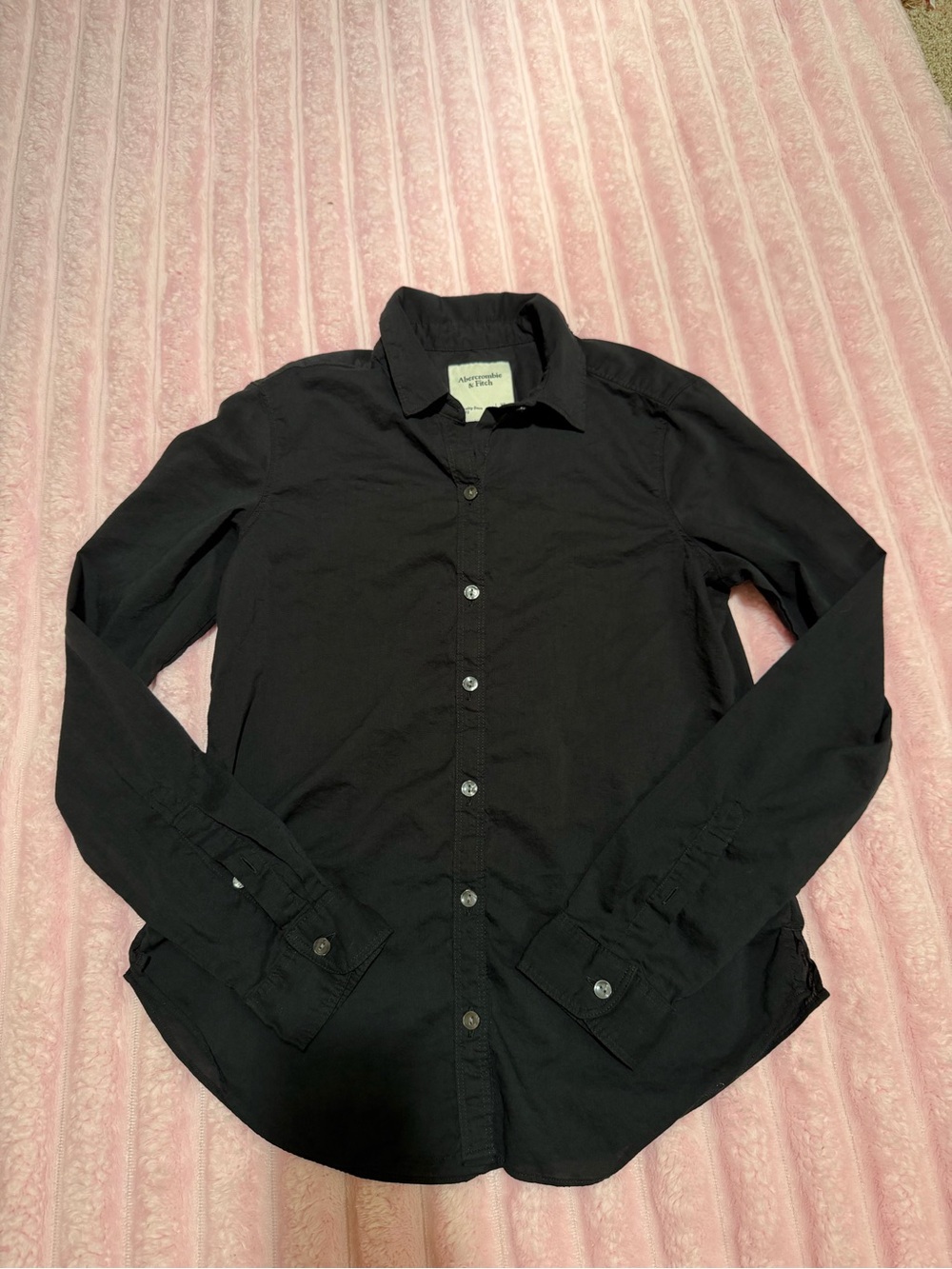 Abercrombie & Fitch Black Long-Sleeve Button-Down Shirt